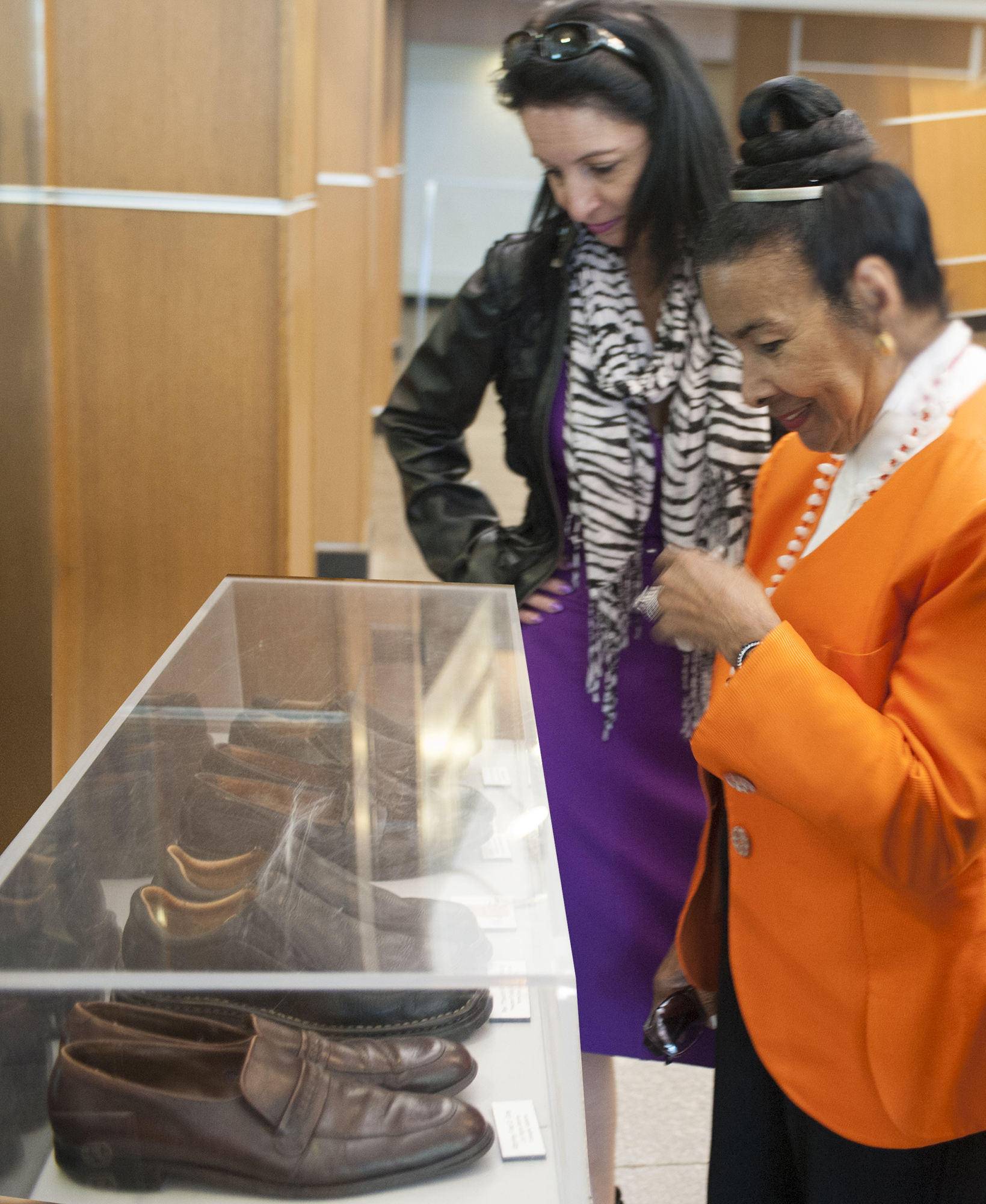 Xernona Clayton with selections from her collection on display at Martin Luther King Jr. National Historical Park, Atlanta
