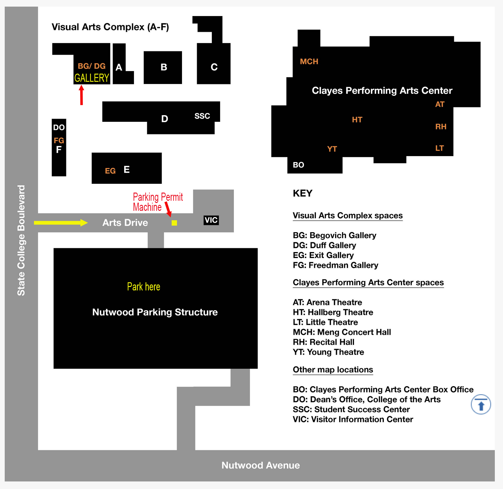 CSUF Begovich parking map